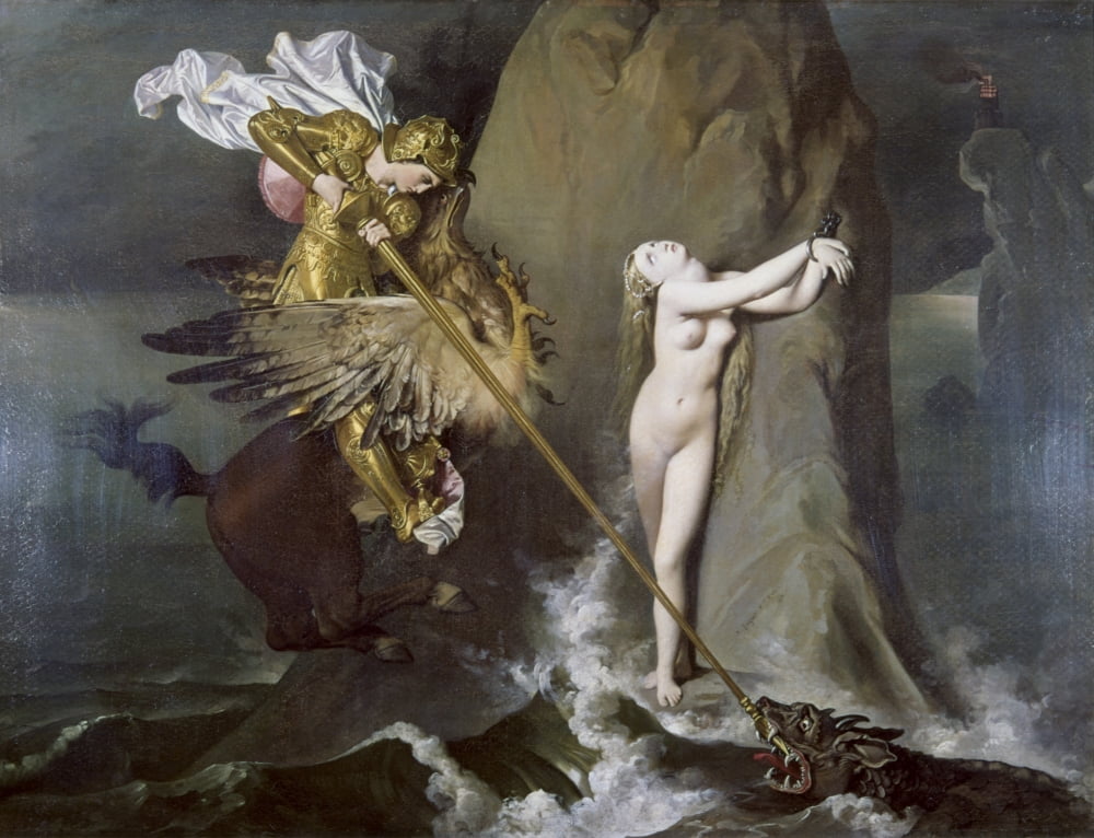 Ruggiero Frees Angelica (Roger D?™¬©livrant Ang?™¬©lique) Canvas Art - (36 x 24)