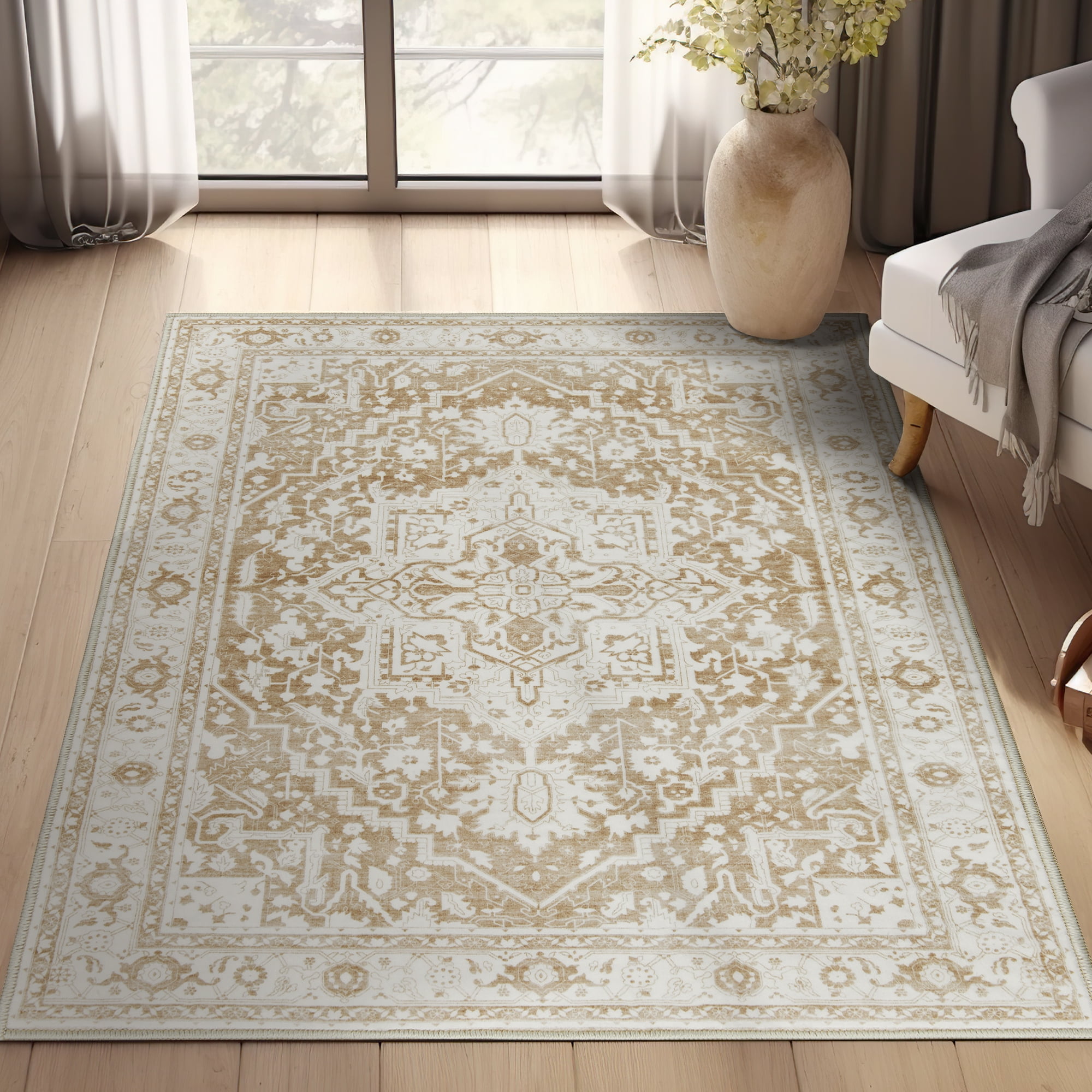 RUGKING Area Rug 4x6 Washable Bohemian Rug Indoor Floor Print Carpet ...