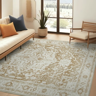 RUGKING Area Rug 5x7 Persian Vintage Rug Indoor Floor Print Carpe Accent Lightweight Washable Mat for Living Room Bedroom Dining Room