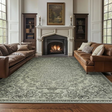 RUGKING Rugs For Living Room 8x10 Indoor Vintage Floor Decor Carpet Washable Orental Rug For Bedroom Hallway Grey