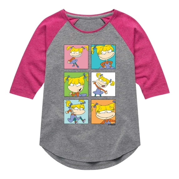 Rugrats Angelica - Grid - Toddler And Youth Girls Raglan Graphic T-Shirt
