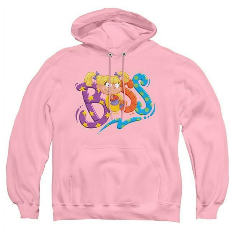 Rugrats Angelica Is Boss Adult Pull Over Hoodie Pink Large