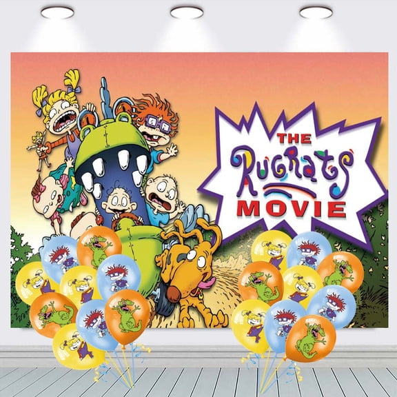 Rugrats Banner Backdrop Background Birthday Balloons Party Supplies Taspestry Poster Wall Decor