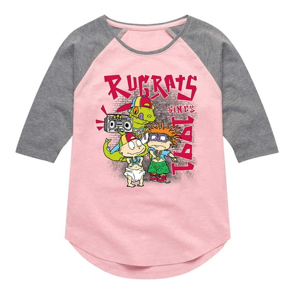Rugrats - Brick Wall - Toddler And Youth Girls Raglan Graphic T-Shirt