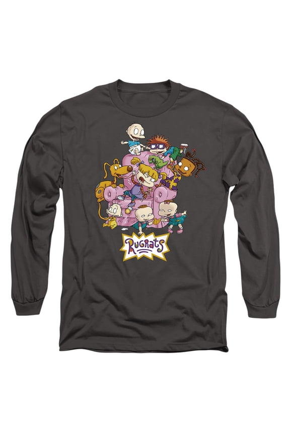 Rugrats Chair Unisex Adult Long-Sleeve T Shirt (3X-Large) Charcoal
