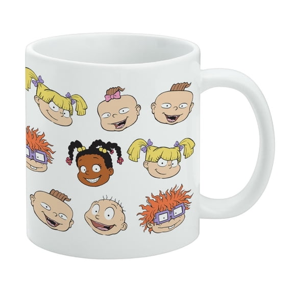 Rugrats Character Heads Ceramic Coffee Mug, Novelty Gift Mugs for Coffee, Tea and Hot Drinks, 11oz, White