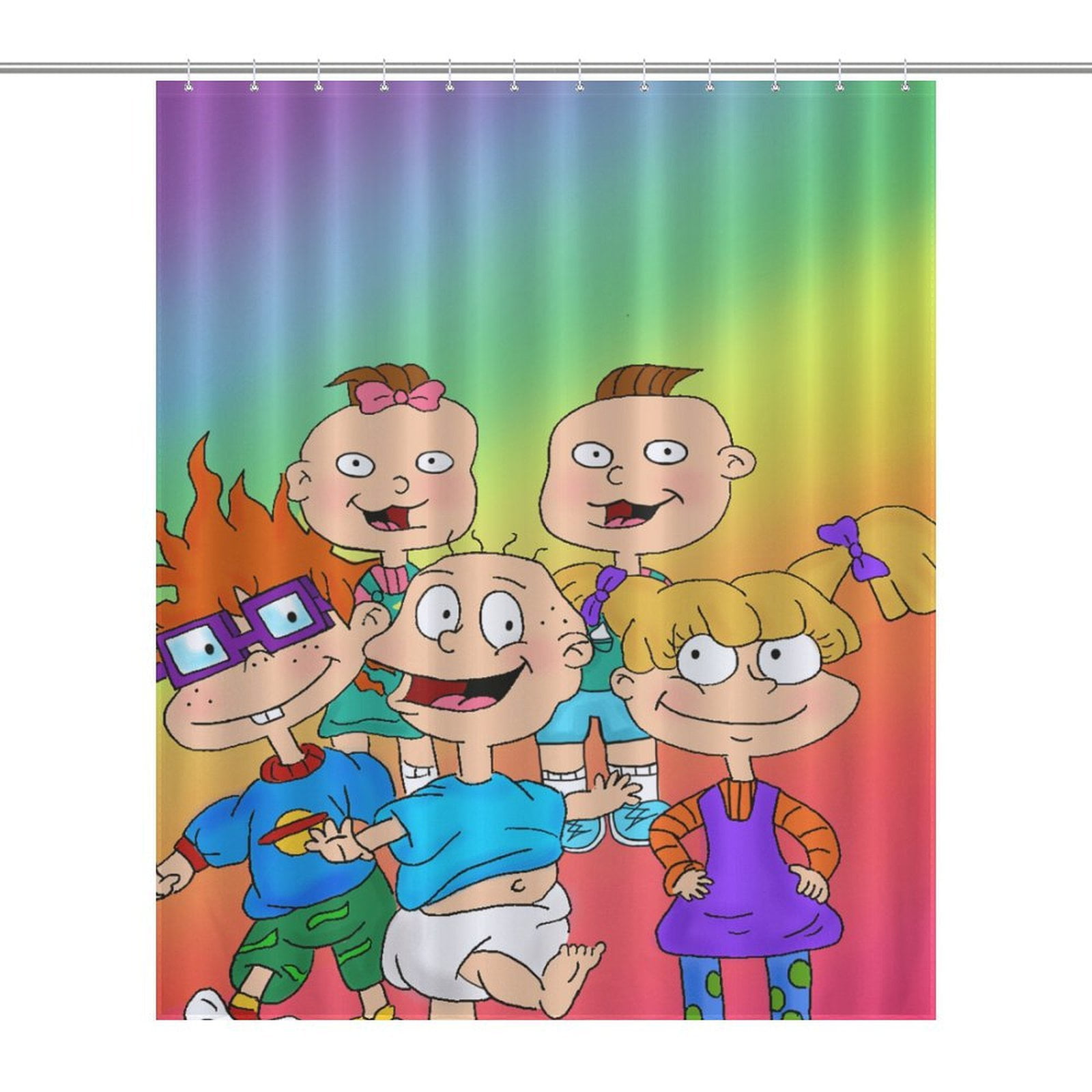 Rugrats Characters Shower Curtain Decor Bath Curtain Waterproof ...