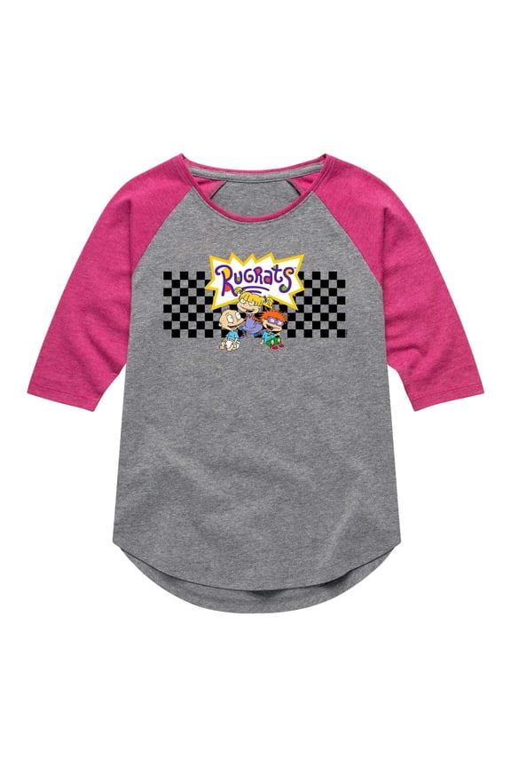 - Checkered Group - Toddler And Youth Girls Raglan Graphic T-Shirt