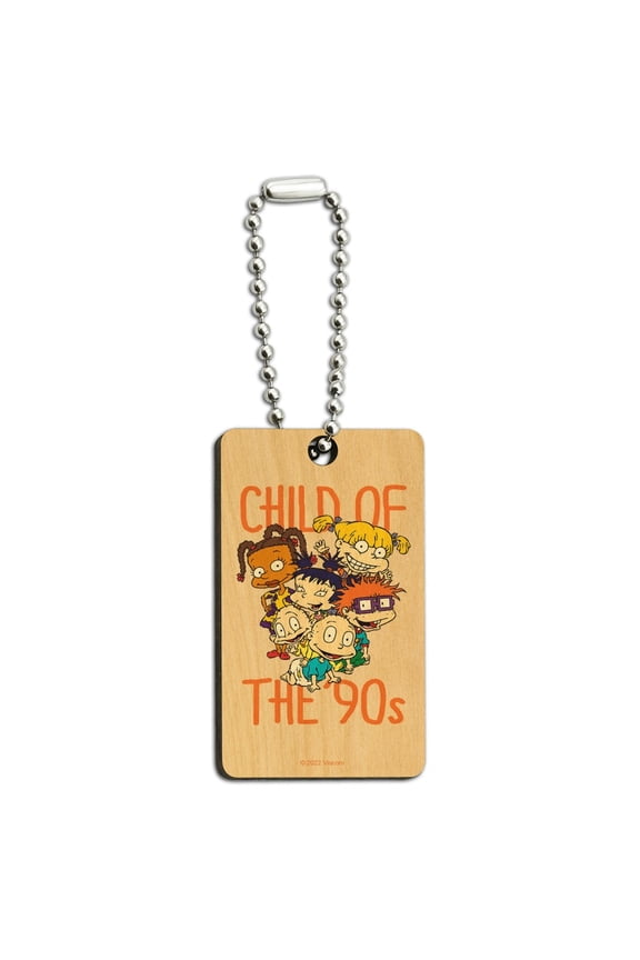 Rugrats Child of The 90s Wood Wooden Rectangle Keychain Key Ring