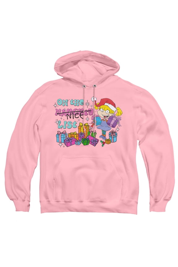 Christmas Angelica On Santa's Naughty List Adult Pull-Over Hoodie, Pink, 2X-Large