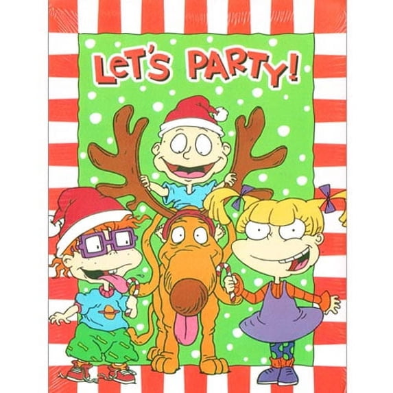 Various Rugrats Christmas Printed Invitations, 8 Count