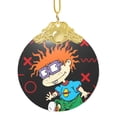 thumbnail image 1 of Rugrats Christmas Ornament Glass Round Pendant Christmas Hanging Decor Ornament Holiday Xmas Decorations Christmas Tree Ornaments Gold, 1 of 8
