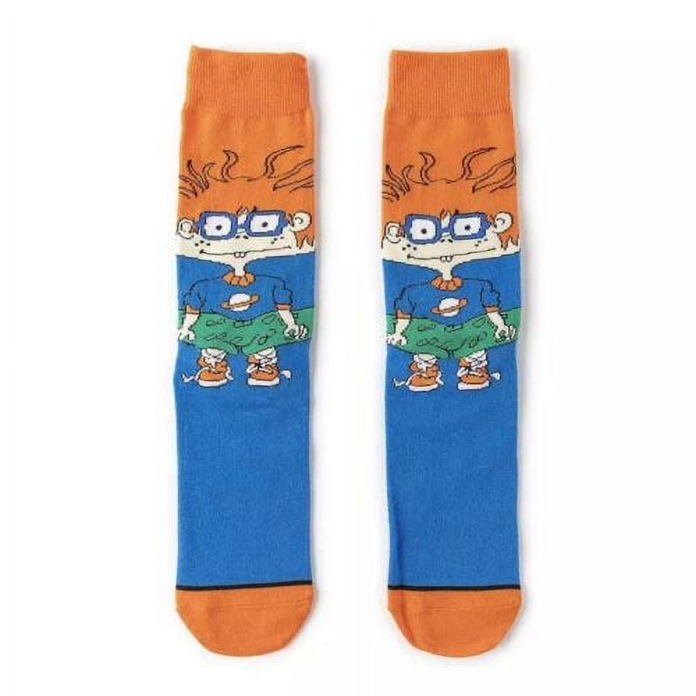 POPS A JACKSON STOREFRONT Rugrats Chuckie Cartoon Socks, Fun Novelty Mens/Womens Crew Character Socks Orange