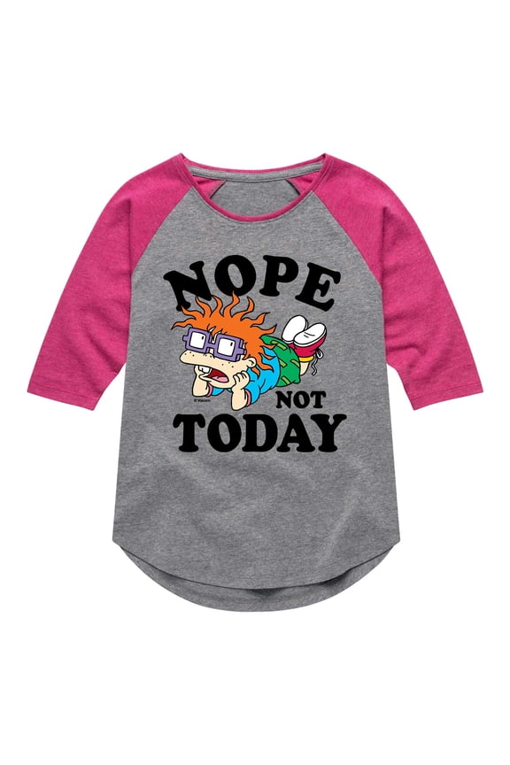 - Chuckie Nope Not Today - Toddler And Youth Girls Raglan Graphic T-Shirt