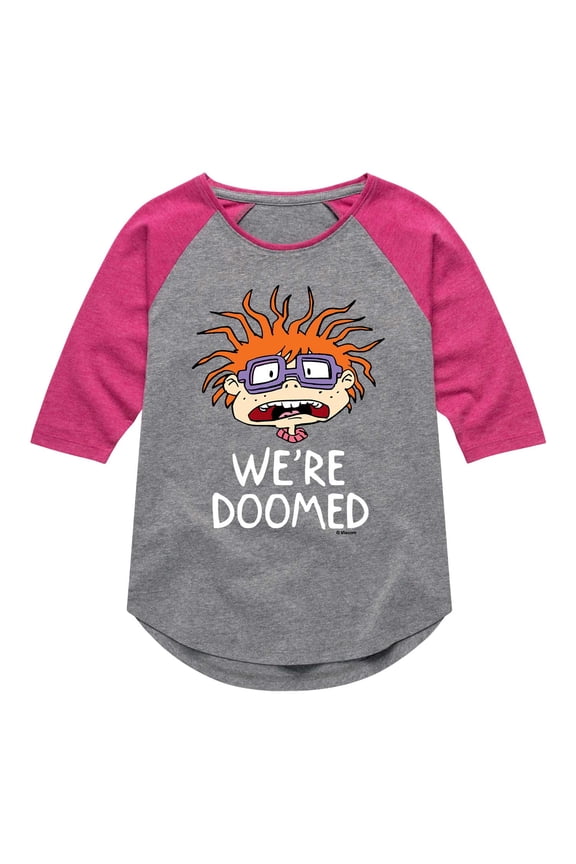 - Chuckie We're Doomed - Toddler And Youth Girls Raglan Graphic T-Shirt
