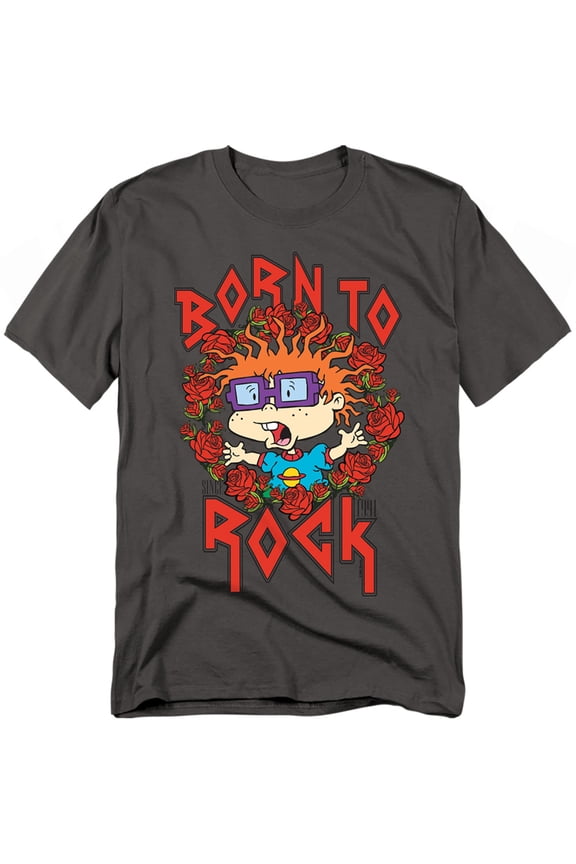 Rugrats - Chucky Was Born To Rock - Adult Unisex Short Sleeve T-Shirt - Gray