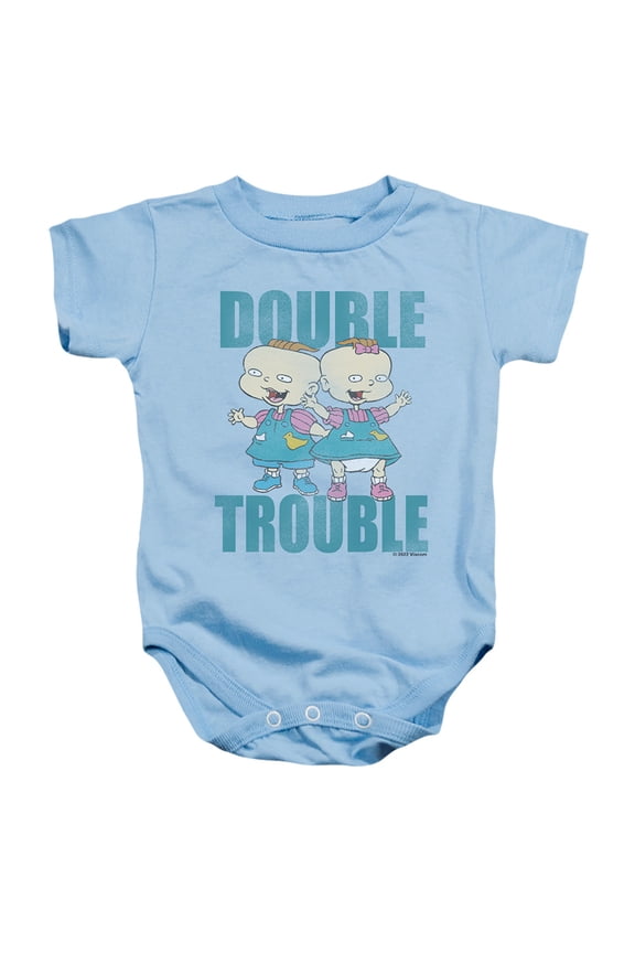 Rugrats Double Trouble Unisex Infant Snap Suit for Baby (12 Months) Light Blue