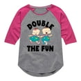 thumbnail image 1 of Rugrats - Double the Fun - Toddler And Youth Girls Raglan Graphic T-Shirt, 1 of 4