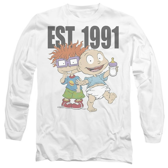 Rugrats Est 1991 Unisex Adult Long-Sleeve T Shirt (Medium) White