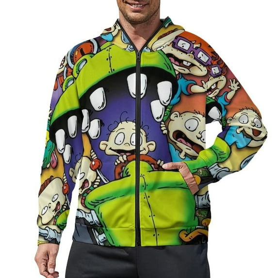 Rugrats Full Zip Hoodies Hooded Long Sleeve Jacket Lightweight Sweatshirt Warm Winter Coats S