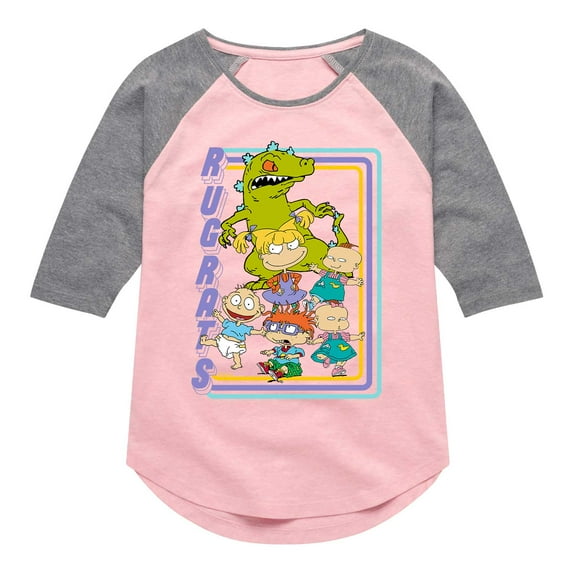 Rugrats - Gang - Toddler And Youth Girls Raglan Graphic T-Shirt