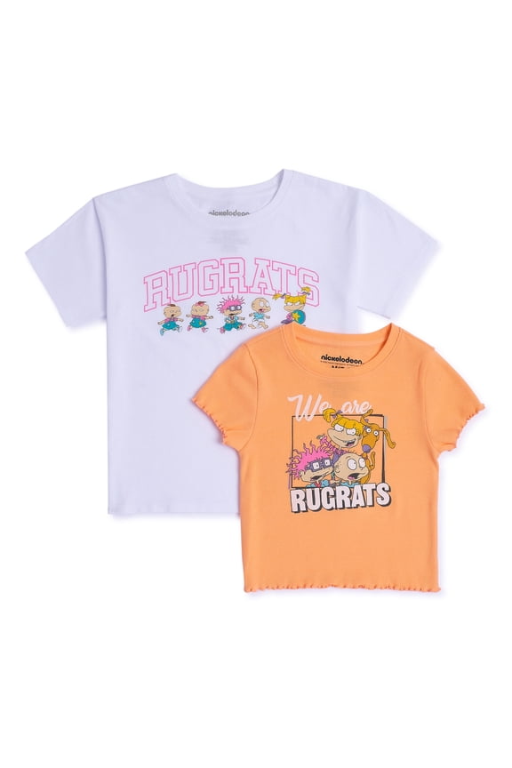 Rugrats Girls Short Sleeve Graphic T-Shirts, 2-Pack, Sizes 4-18 & Plus