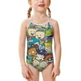 thumbnail image 1 of Rugrats Girls Swimsuits One Piece Bathing Suit Cute Toddler Kids Pool Beach Swimwear Quick Dry 3-8 Years, 1 of 6