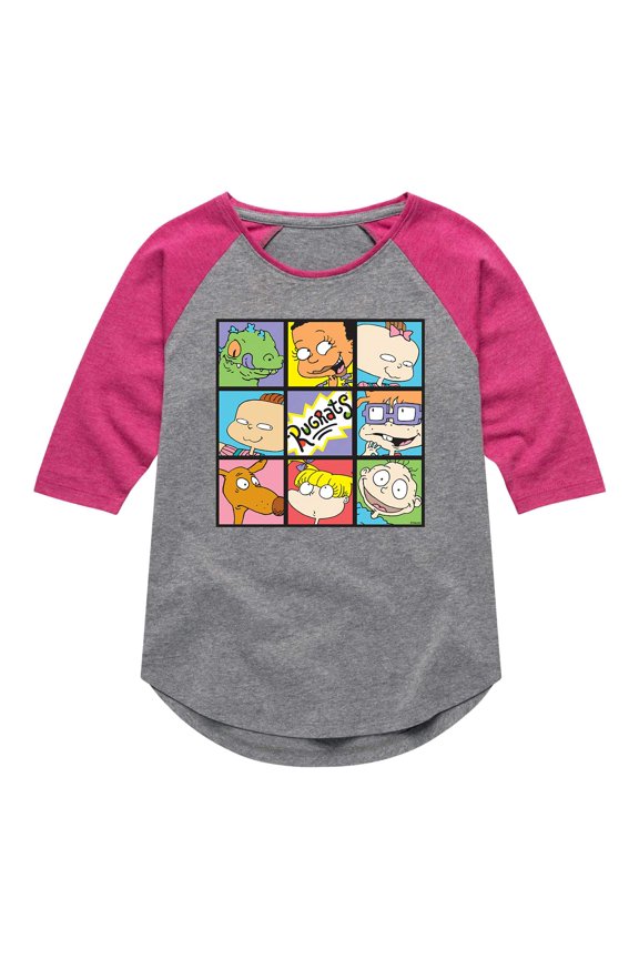 - Grid - Toddler And Youth Girls Raglan Graphic T-Shirt