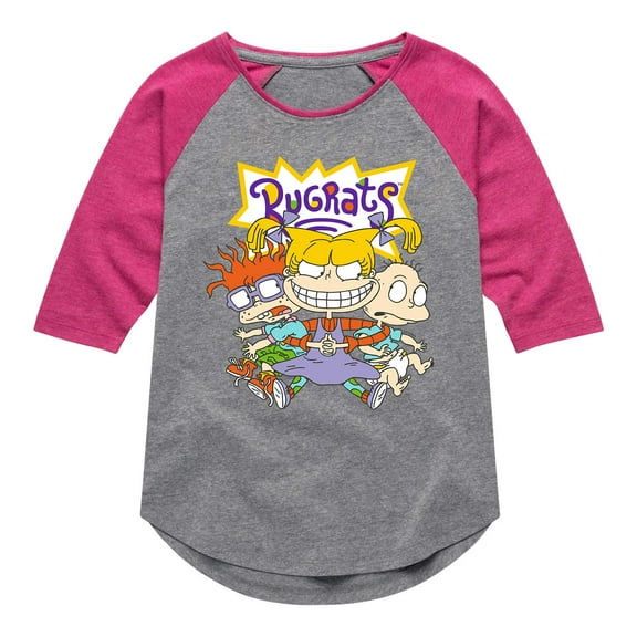 Rugrats - Grinning Ear To Ear - Toddler And Youth Girls Raglan Graphic T-Shirt