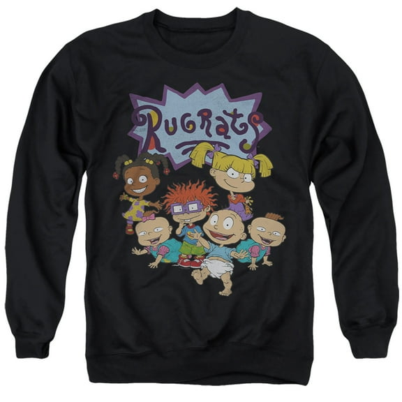 Rugrats Group Unisex Adult Crewneck Sweatshirt (Small) Black