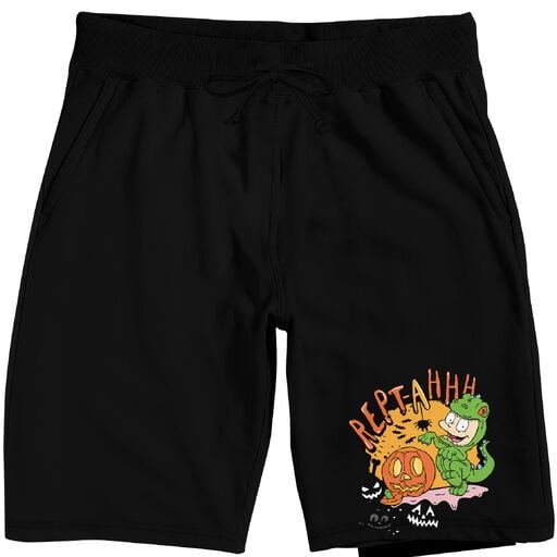 Rugrats Halloween Reptar Tommy Men's Black Sleep Pajama Shorts-XL