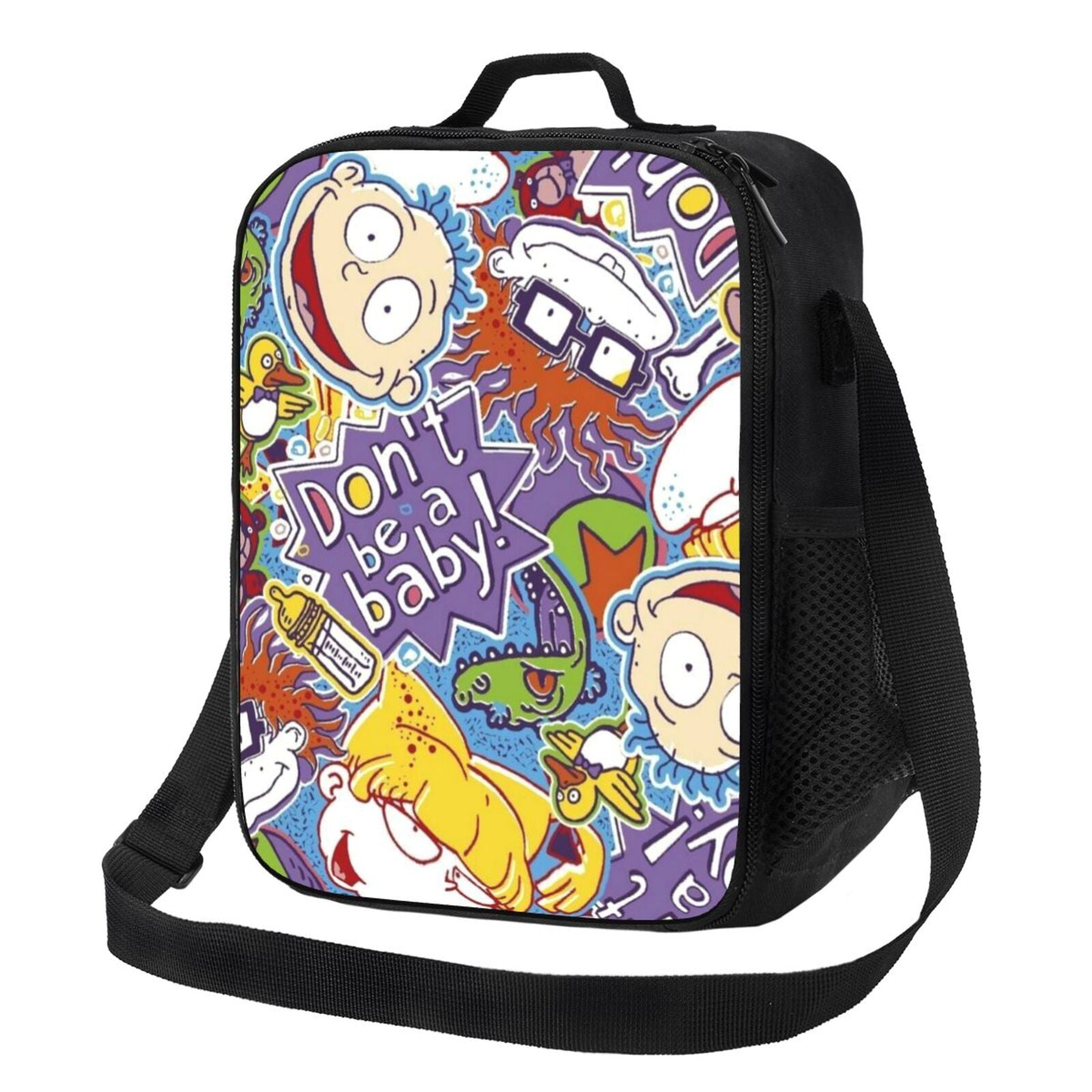 Rugrats Insulated Lunch Bags Bento Bag Zipper Portable Lunch-Box Shoulder Bag With Adjustable Shoulder Strap