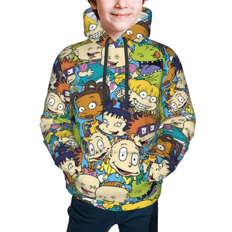 Rugrats Kids Hoodie 3d Print Sweatshirt Soft Pullover Hooded With Big Pockets For Boys Or Girls Small