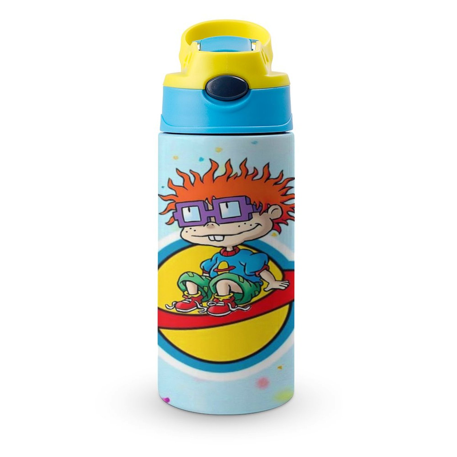 Rugrats Kids Water Bottle with Straw Lid Insulated Stainless Steel Reusable Tumbler for Boys ...