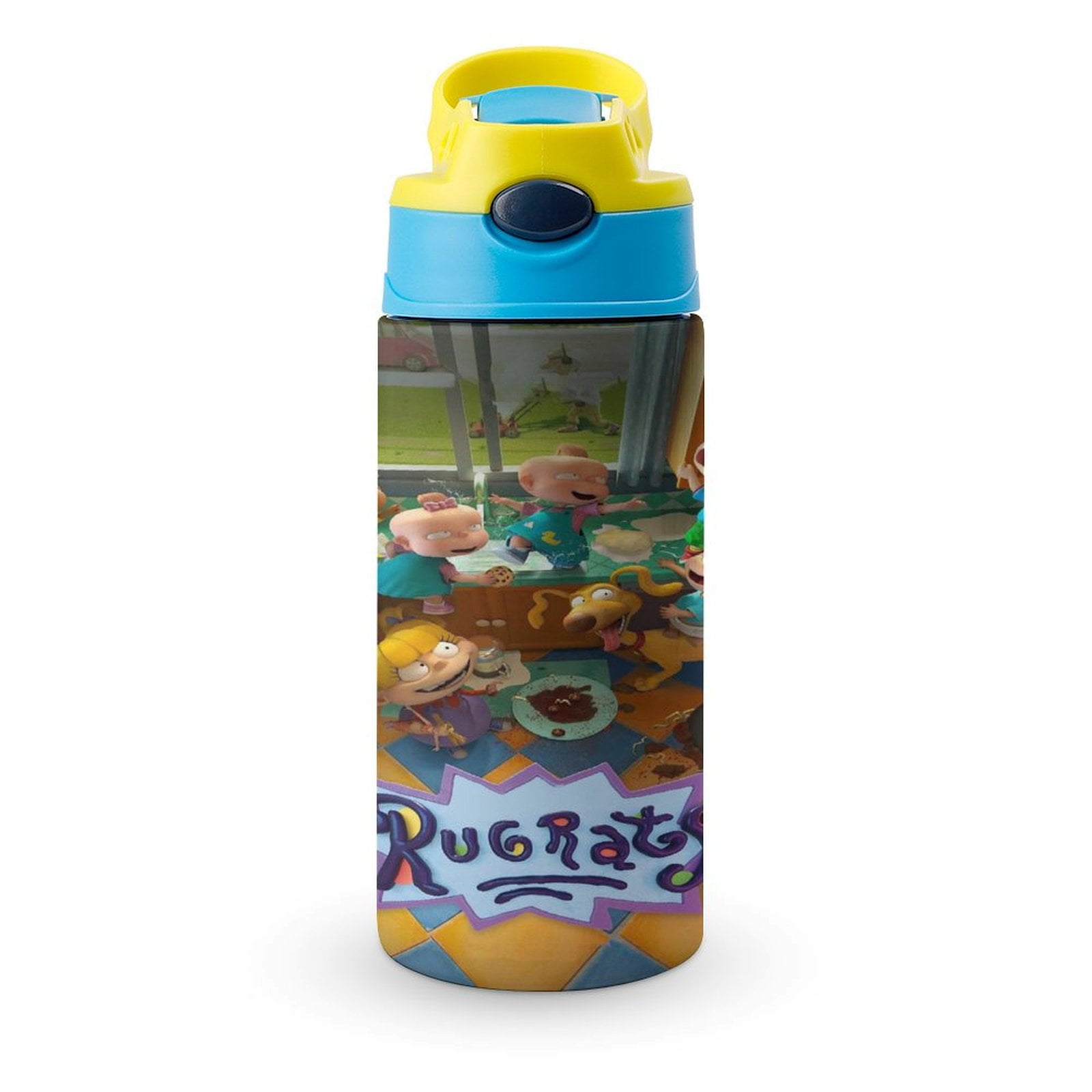 Rugrats Kids Water Bottle with Straw Lid Insulated Stainless Steel Reusable Tumbler for Boys ...