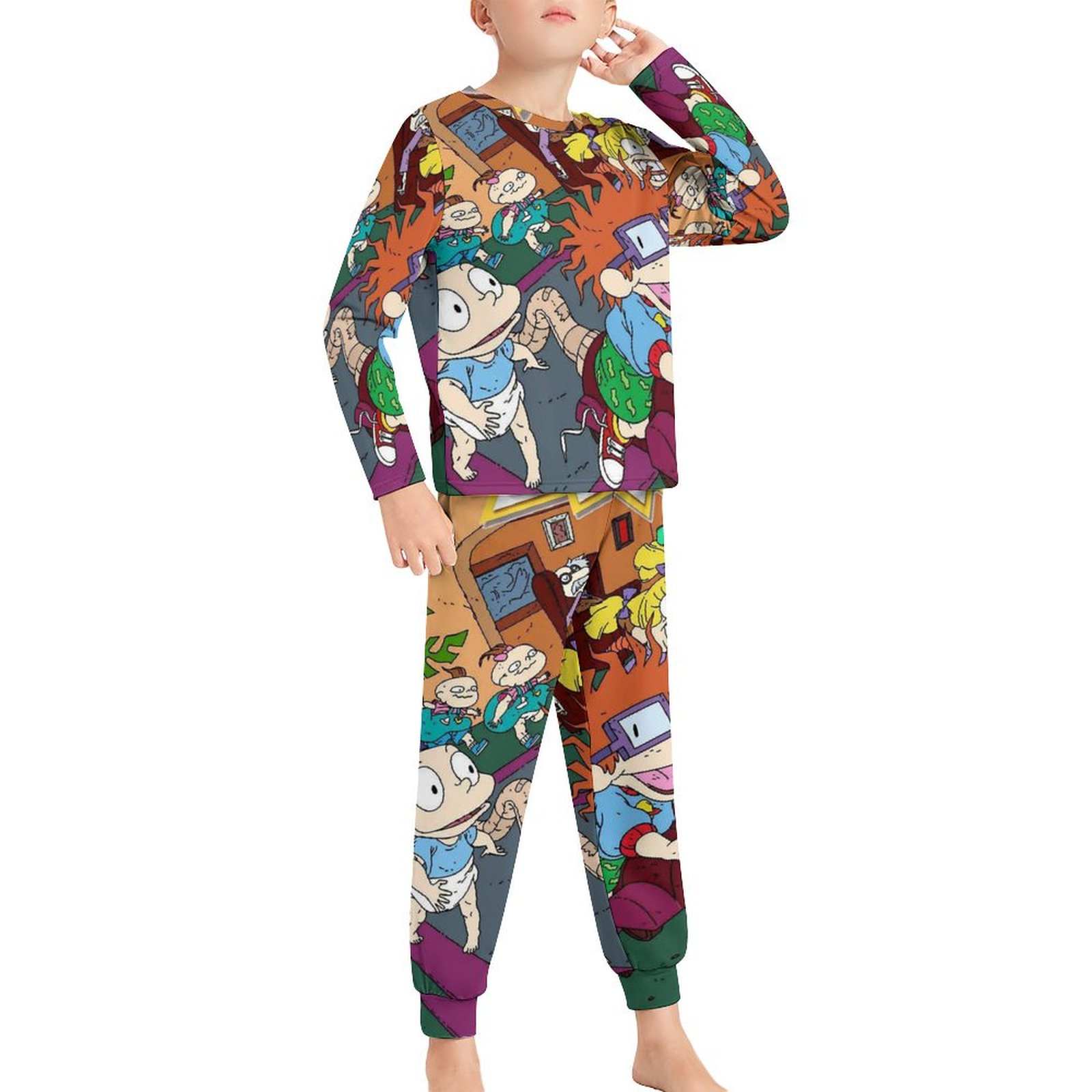 Little Rag Ras Rugrats Little Big Bo-ys Gi-rls Pajamas Set Long Sleeve Ki-ds PJs ...
