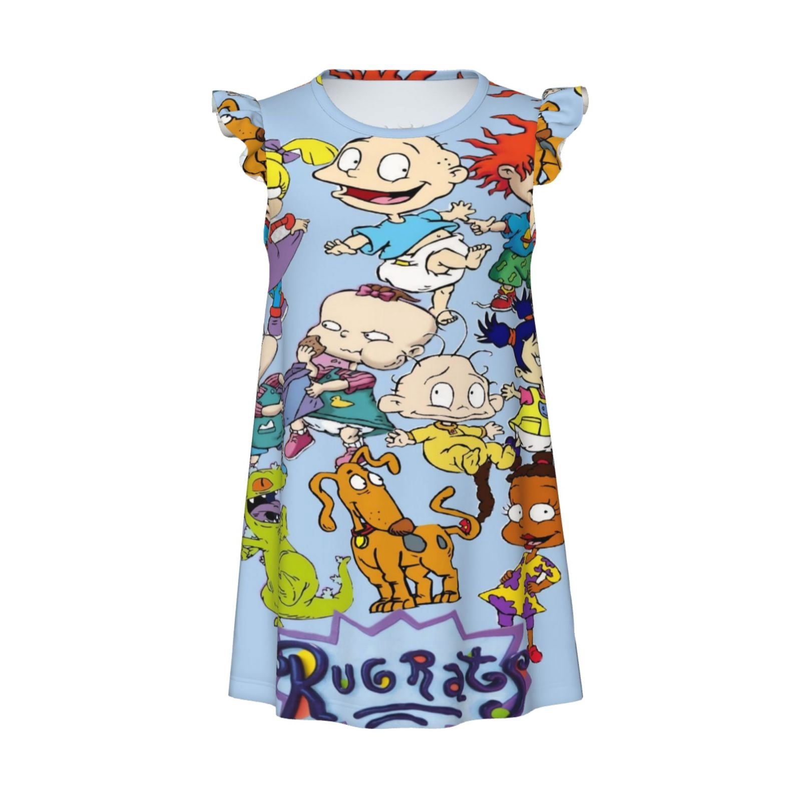 Rugrats Little Girls Nightgowns Soft Flutter Sleeve Night Dress Pajamas ...