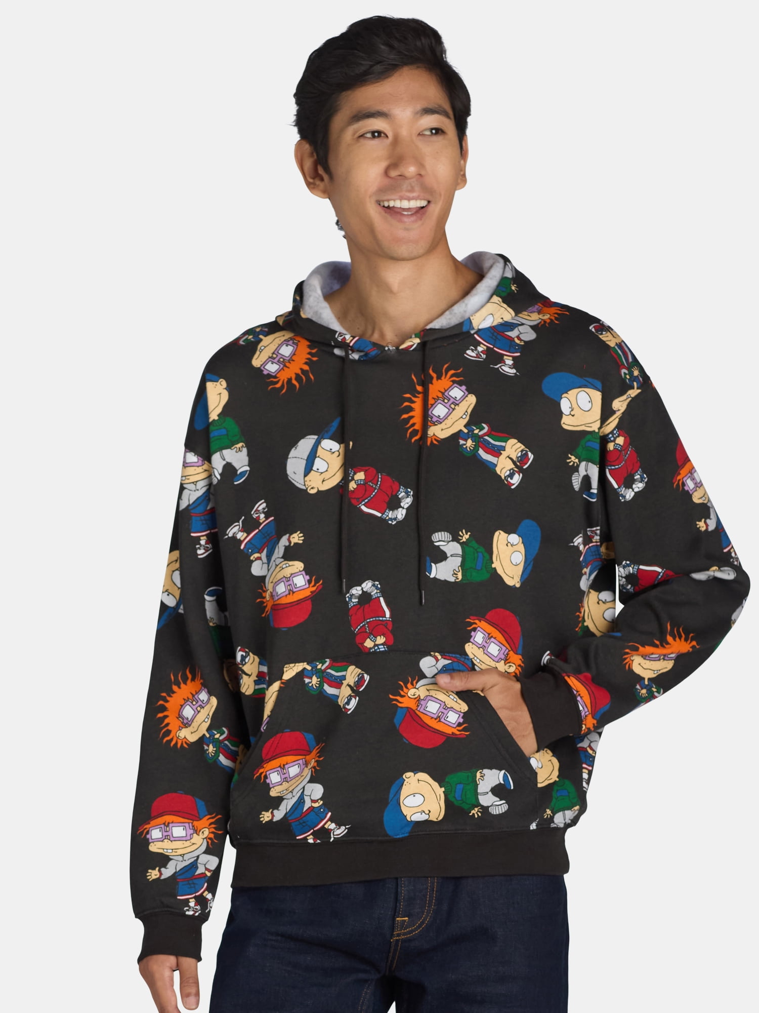 Rugrats Men's All-Over Print Pullover Hoodie with Pocket, Sizes S-3XL,  Black Cotton - Walmart.com
