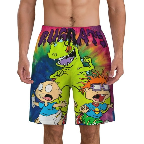 Rugrats Men's Swim Trunks Quick Dry Beach Board Shorts with Pockets Mesh Lining Bathing Suits