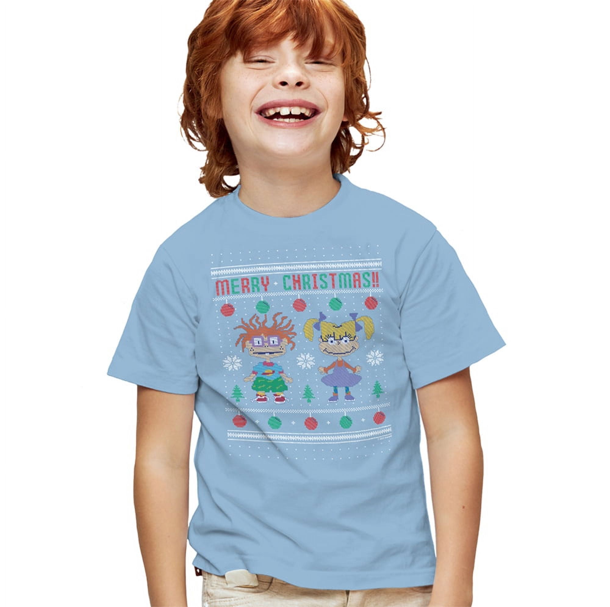 Rugrats Merry Ugly Christmas Sweater With Chucky And Angelica Kids T  Shirtfor Youth Toddler Boys and Girls - Walmart Business Supplies