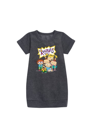 rugrats jersey dress High-end T Shirt / Merchant Women's And Reptar Graphic T-shirt Heather Corded Lace Applique