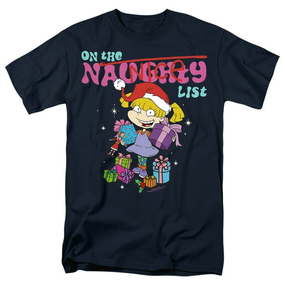 Rugrats Naughty Angelica Christmas Unisex Adult T Shirt, Navy, Large