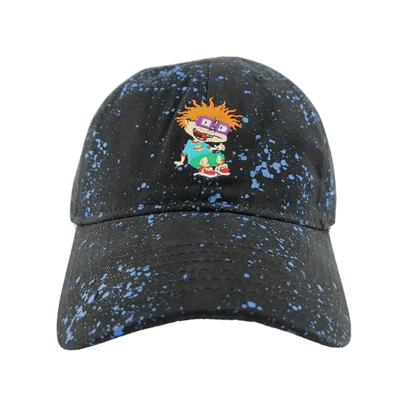 Rugrats Nickelodeon Chuckie Finster Cartoon Black Speckled Baseball Hat Dad Cap