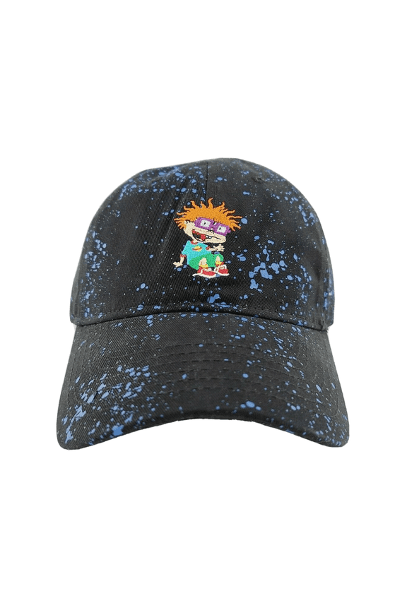 Rugrats Nickelodeon Chuckie Finster Cartoon Black Speckled Baseball Hat Dad Cap