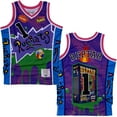 thumbnail image 1 of Rugrats Nickelodeon Men's Headgear Classics Reptar Cereal Embroidered Basketball Jersey (Medium, Purple/Multi), 1 of 6