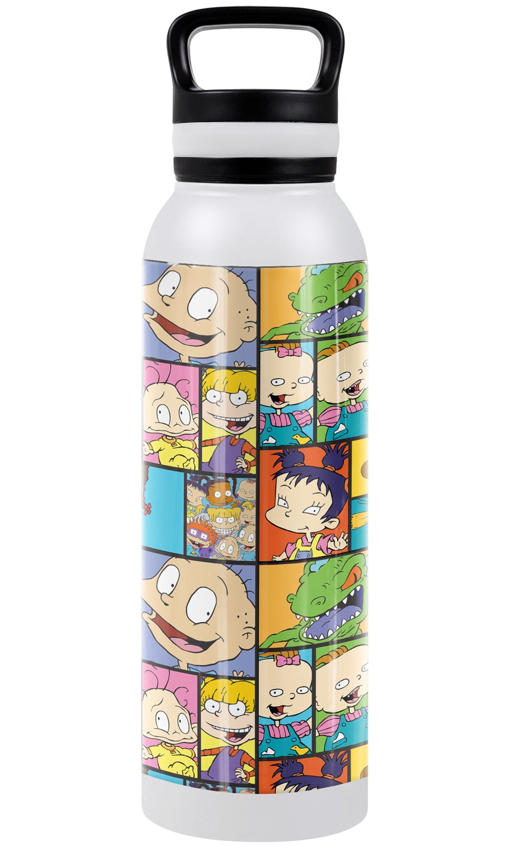 Rugrats Official Rugrats Character Squares 24 oz Insulated Canteen Water Bottle, Leak Resistant, Vacuum Insulated Stainless Steel with Loop Cap
