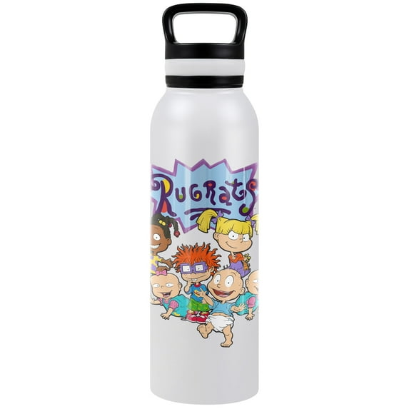 Rugrats Official Rugrats Group 24 oz Insulated Canteen Water Bottle, Leak Resistant, Vacuum Insulated Stainless Steel with Loop Cap