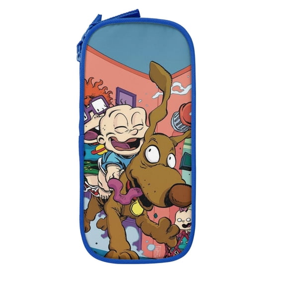 Rugrats Pencil Case Durable Pen Carrying Case Lightweight Pencil Bag Pouch Box Organizer Pencase Blue