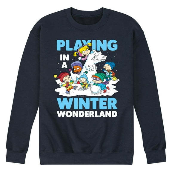 Rugrats - Playing In A Winter Wonderland - Men's Crew Neck Fleece Pullover