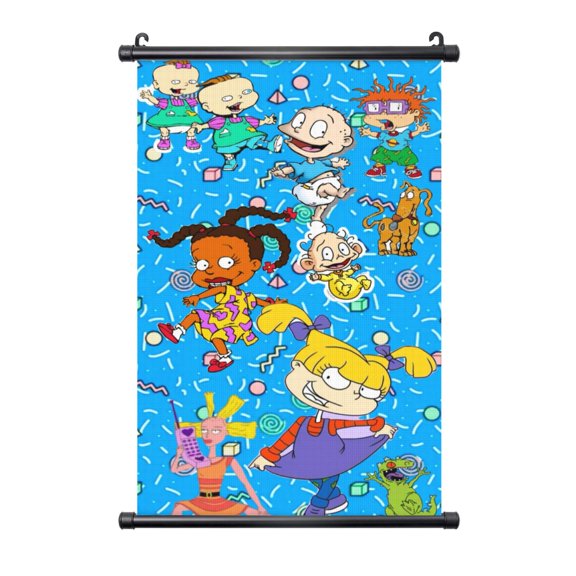 Rugrats Poster Plastic Shaft Wall Hanging Banner Painting Canvas Artwork Wall Art Scroll Hanger Decor For Home Office 16"X24"